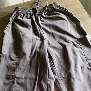 Drawstring dark grey scrub bottoms xs